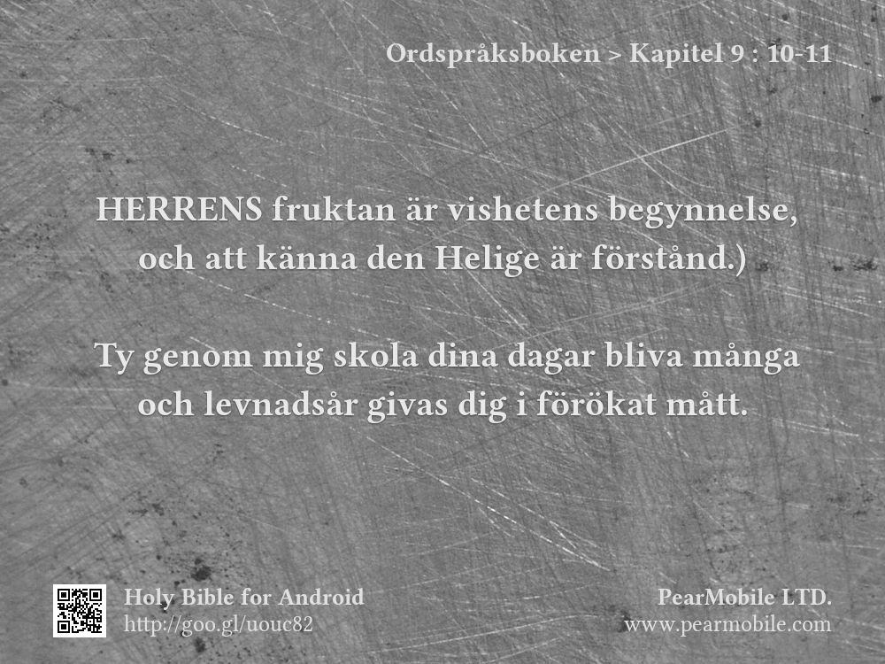 Ordspråksboken, Kapitel 9:10-11